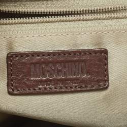 Moschino Beige/Brown Canvas and Leather Hobo