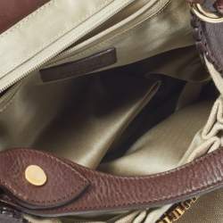 Moschino Beige/Brown Canvas and Leather Hobo