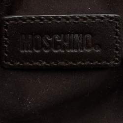 Moschino Brown/Beige Monogram Canvas and Leather Satchel