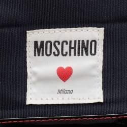 Pre Owned Moschino Black Quilted Patent Leather Bow Crossbody Bag