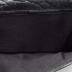 Pre Owned Moschino Black Monogram Canvas and Leather French Flap Wallet