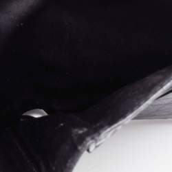 Pre Owned Moschino Black Monogram Canvas and Leather French Flap Wallet