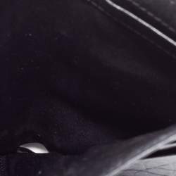 Pre Owned Moschino Black Monogram Canvas and Leather French Flap Wallet