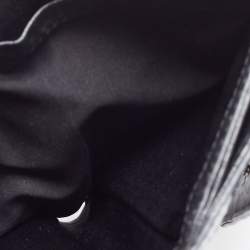 Pre Owned Moschino Black Monogram Canvas and Leather French Flap Wallet