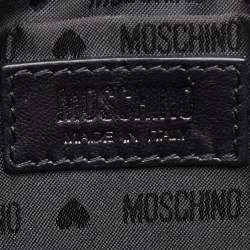 Moschino Black Quilted Leather Trunlock Flap Shoulder Bag