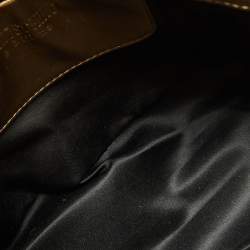 Pre Owned Moschino Gold Leather Large Capsule Biker Jacket Shoulder Bag