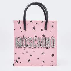 Pre Owned Moschino Pink/Black Leather Ufo Teddy Tote