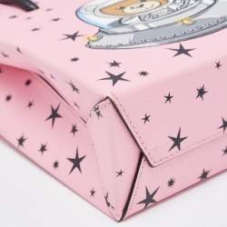 Pre Owned Moschino Pink/Black Leather Ufo Teddy Tote