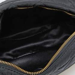 Pre Owned Moschino Black Quilted Nylon Belt Bag