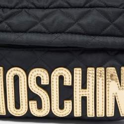 Pre Owned Moschino Black Quilted Nylon Belt Bag