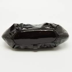 Pre Owned Moschino Black Patent Leather Clutch
