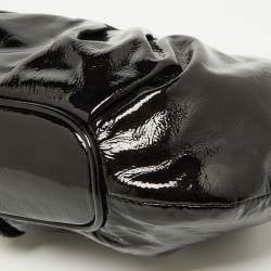 Pre Owned Moschino Black Patent Leather Clutch