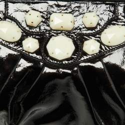 Pre Owned Moschino Black Patent Leather Clutch