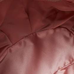 Pre Owned Moschino Pink Quilted Leather Pearl Embellished Satchel