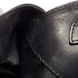 Pre Owned Moschino Black Leather Embellished Chain Link Satchel