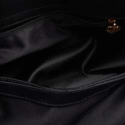 Pre Owned Moschino Black Leather Embellished Chain Link Satchel