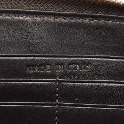 Moschino Brown Signature Canvas Zip Around Wallet