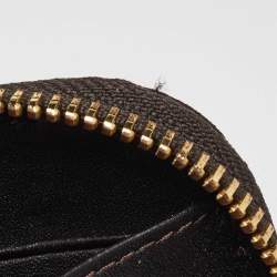 Moschino Brown Signature Canvas Zip Around Wallet