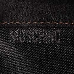 Moschino Brown Signature Canvas Zip Around Wallet