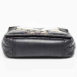 Moschino Black/White Quilted Leather Jacket Shoulder Bag