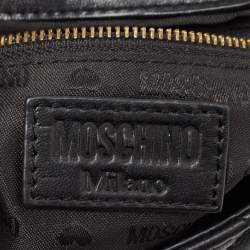 Moschino Black/White Quilted Leather Jacket Shoulder Bag