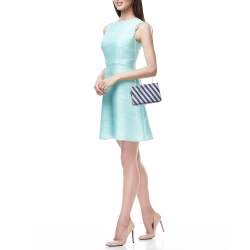 Moschino Multicolor Stripe PVC Frame Chain Clutch