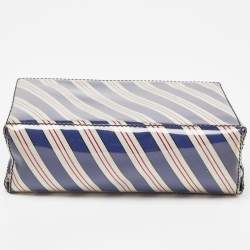 Moschino Multicolor Stripe PVC Frame Chain Clutch