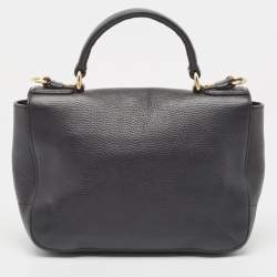 Moschino Black Leather Classic Logo Top Handle Bag