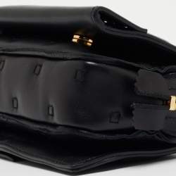 Pre Owned Moschino Black Leather Wristlet Clutch