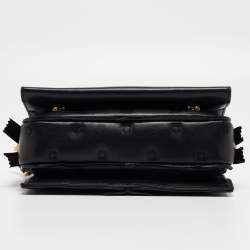 Pre Owned Moschino Black Leather Wristlet Clutch