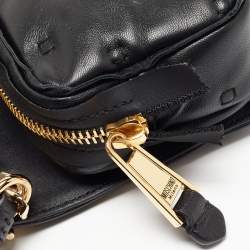 Pre Owned Moschino Black Leather Wristlet Clutch