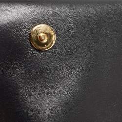 Pre Owned Moschino Black Leather Wristlet Clutch