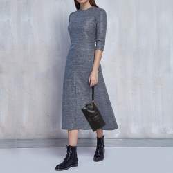 Pre Owned Moschino Black Leather Wristlet Clutch