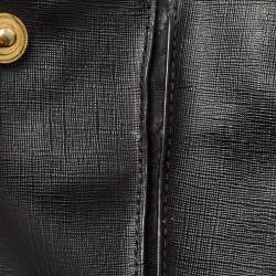 Pre Owned Moschino Black Textured Faux Leather Teddy Bear Tote