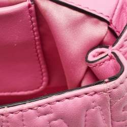 Moschino Pink Embroidered Leather Logo Crossbody Bag