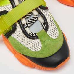 Moschino Multicolor Suede and Mesh Fluo Teddy Sneakers Size 41
