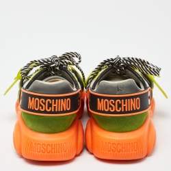 Moschino Multicolor Suede and Mesh Fluo Teddy Sneakers Size 41