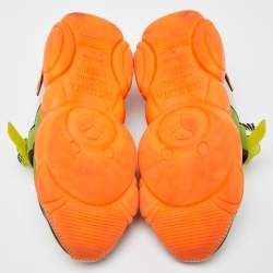 Moschino Multicolor Suede and Mesh Fluo Teddy Sneakers Size 41