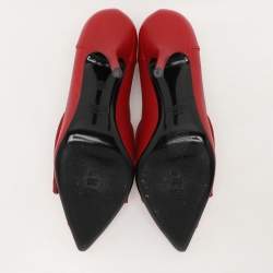 Moschino Red Leather Biker Pumps Size 39