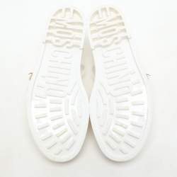 Moschino White Jelly Logo Flats Size 38