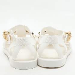 Moschino White Jelly Logo Flats Size 38