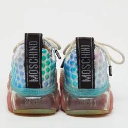 Pre Owned Moschino Multicolor Rubber Double Bubble Lace Up Sneakers Size 37