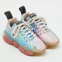 Pre Owned Moschino Multicolor Rubber Double Bubble Lace Up Sneakers Size 37