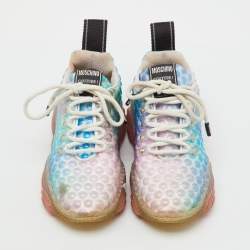 Pre Owned Moschino Multicolor Rubber Double Bubble Lace Up Sneakers Size 37