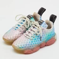 Pre Owned Moschino Multicolor Rubber Double Bubble Lace Up Sneakers Size 37
