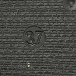 Pre Owned Moschino Black Rubber Logo Flat Slides Size 37