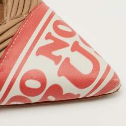 Pre Owned Moschino Size 38 Brown Leather Pleated Pointed Toe Pumps