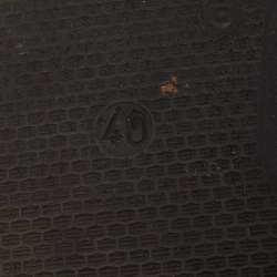 Pre Owned Moschino Size 40 Black Leather logo Pool Slide