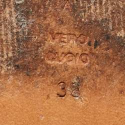 Pre Owned Moschino Size 38 Tricolor Velvet Platform Pumps