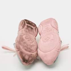 Pre Owned حذاء رياضي موسكينو تيدي بير محبوك متعدد الألوان وشامواه بالرباط مقاس 36